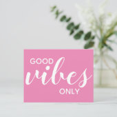 Carte Postale Vibrations positives uniquement Affirmation de pos (Debout devant)