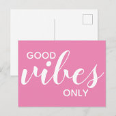 Carte Postale Vibrations positives uniquement Affirmation de pos (Devant / Derrière)