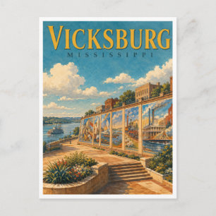 Carte Postale Vicksburg Mississippi Riverfront Murals GeoSaga
