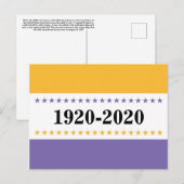 Carte Postale Victoire du suffrage du drapeau des femmes 100 ans (Devant / Derrière)