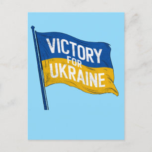 Carte Postale Victoire pour le drapeau ukrainien, Art patriote p