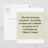 Carte Postale victor frankl citation (Devant / Derrière)