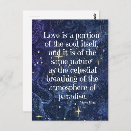 Carte Postale Victor Hugo Poem (Devant / Derrière)