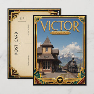 Carte Postale Victor Idaho Art Déco vintage de l'âge d'or