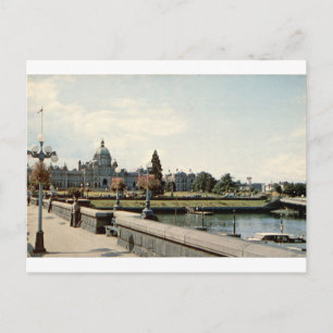 Carte Postale Victoria BC Parlement Vue antique du port