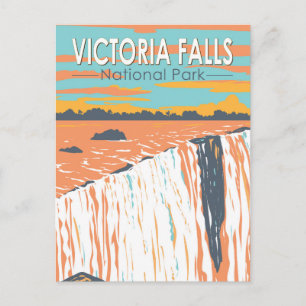 Carte Postale Victoria Falls National Park Travel Art Vintage