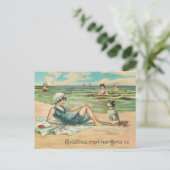 Carte Postale Victorian Beach Swim Girl Ocean Summer Vacances (Debout devant)