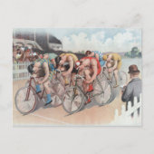 Carte postale Victorian Bicycle Race Watercolor Ho (Devant)