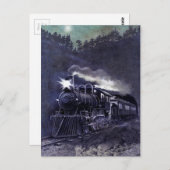 Carte Postale Victorian Colored Etching - Steam Engine Train (Devant / Derrière)