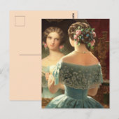 Carte Postale Victorian Femme Miroir, Papier Semi  (Devant / Derrière)