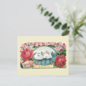 Carte postale Victorian Friendship Roses et Swans (Debout devant)