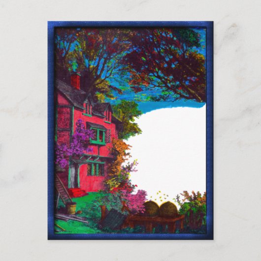 Carte Postale Victorian House Fall Art Postcard (Devant)