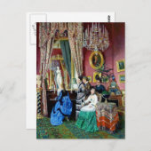 Carte Postale Victorian House Party Femmes Hommes Musique peintu (Devant / Derrière)