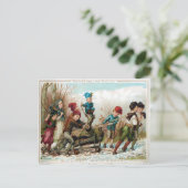 Carte Postale Victorian Kids Bringing Home the Yule Log (Debout devant)