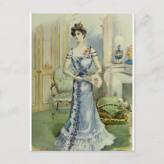 Carte Postale Victorian Lady-Vintage French Fashion