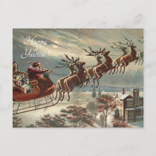 Carte Postale Victorian Santa sleigh