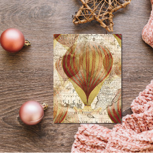 Carte Postale Victorian Steampunk Collage of Hot Air Balloons