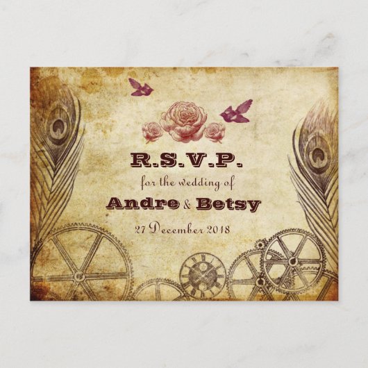 Carte postale Victorian Steampunk RSVP (Devant)