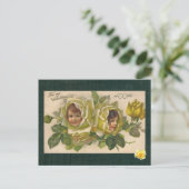 Carte postale Victorian Valentine 2 filles roses j (Debout devant)