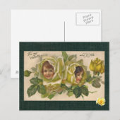Carte postale Victorian Valentine 2 filles roses j (Devant / Derrière)