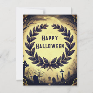 Carte Postale Victorian Vintage Laurel Wreath Halloween Party