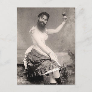 Carte Postale Victorian Weird, une femme à la barbe