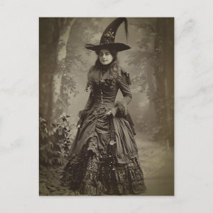 Carte Postale Victorian Witch Sepia Portrait style 3