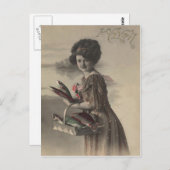 Carte Postale Victorian Woman Fish Poisson d'avril April Fool's (Devant / Derrière)