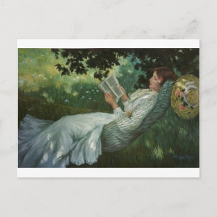 Carte Postale Victorian Woman Reading A Book