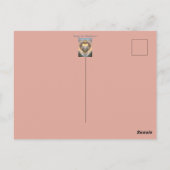 Carte Postale Victorien, cœur doré avec fleurs et dicton (Dos)