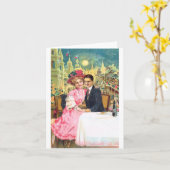Carte postale victorienne 001 de couples (Fleur jaune)