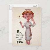 Carte postale victorienne ancienne et étrange de D (Devant / Derrière)