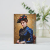 Carte Postale Victorienne Anglais Lady Portrait Peinture (Debout devant)