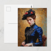 Carte Postale Victorienne Anglais Lady Portrait Peinture (Devant / Derrière)