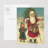 Carte postale victorienne antique d'arbre de Père (Devant / Derrière)