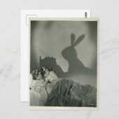 Carte Postale Victorienne bizarre deux filles effrayées par l'om (Devant / Derrière)