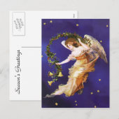 Carte postale victorienne d'ange (Devant / Derrière)