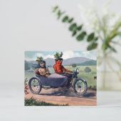 Carte postale victorienne de carottes au volant  (Debout devant)