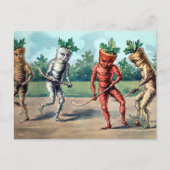 Carte postale victorienne de carottes jouant au ho (Devant)