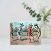 Carte postale victorienne de carottes jouant au ho (Debout devant)