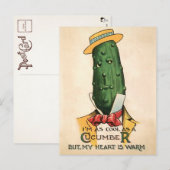 Carte postale victorienne de concombre  (Devant / Derrière)