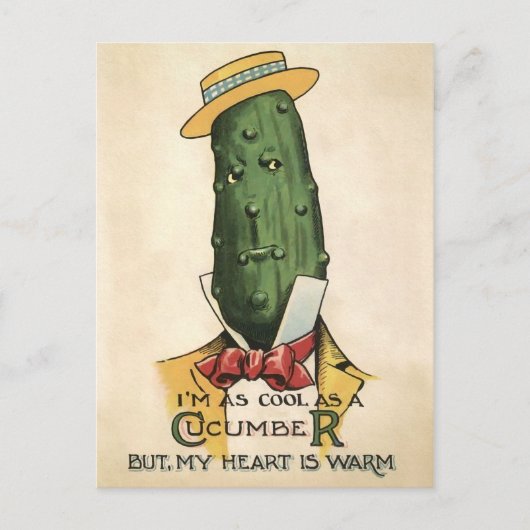 Carte postale victorienne de concombre  (Devant)