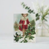 Carte postale victorienne de Noël dépeignant un (Debout devant)