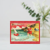 Carte postale victorienne de Saint-Valentin (Debout devant)