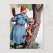 Carte postale victorienne du Père Noël avec un enf (Devant)