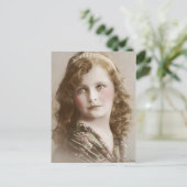 Carte postale victorienne édouardienne Sepia teint (Debout devant)