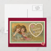 Carte postale victorienne : message de la Saint-Va (Devant / Derrière)