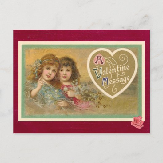 Carte postale victorienne : message de la Saint-Va (Devant)