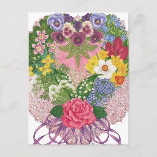 Carte postale victorienne Nosegay Valentine (Devant)