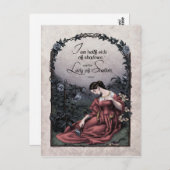 Carte postale victorienne Tennyson "Lady of Shalot (Devant / Derrière)